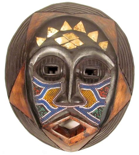3656 Hand Carved African Tribal Mask 13 Tall
