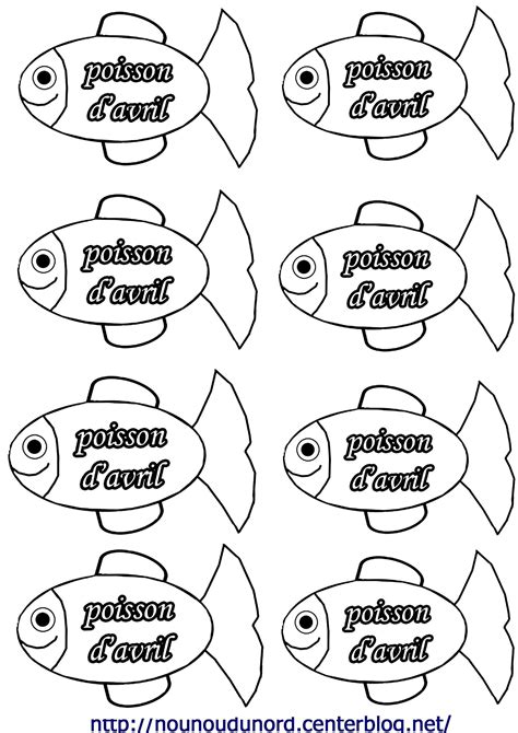 Les Poissons Davril à Colorier Et à Coller Dans Les Dos