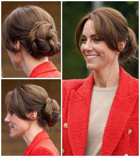 Tampil Dengan Rambut Cepol Intip Gaya Formal Manis Kate Middleton