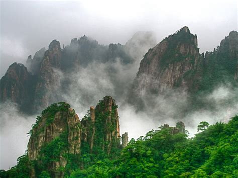 Huangshan Mountain Range In Southern Anhui Province And Eastern China