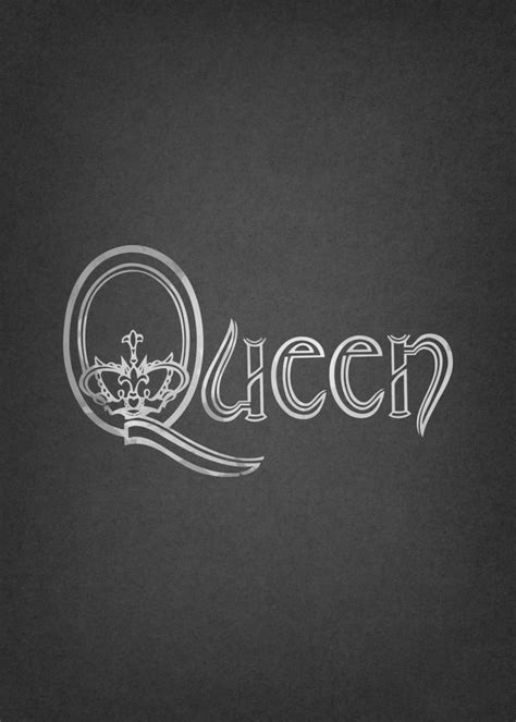 Queen Logo Text Art Poster Print Metal Posters Displate Queen