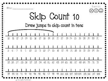 Skip Counting Worksheet: Number Line Jump Activity | Number line, Skip