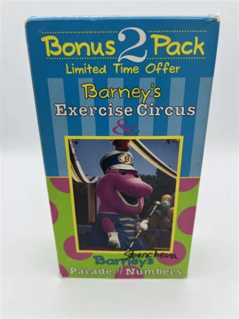 Barney Exercise Circus Parade Numbers Sing Along Bonus 2 Pack Vhs Video