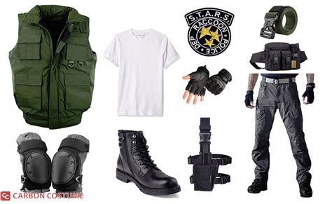 Uniform Cosplay Costume Resident Evil 1 Chris Redfield Stars