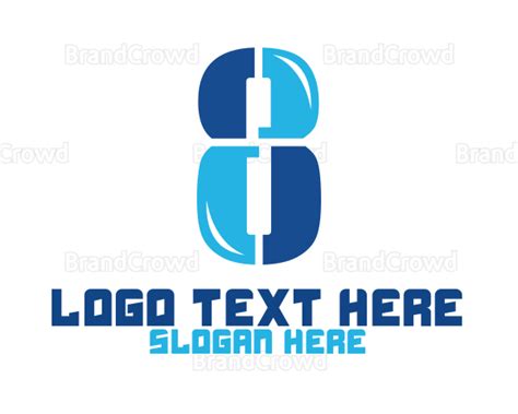 Blue Digital Number 8 Logo Brandcrowd Logo Maker