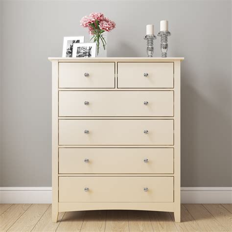 5 out of 5 stars. Cream 2+4 Chest of Drawers Solid Wood Tall Storage Bedroom ...