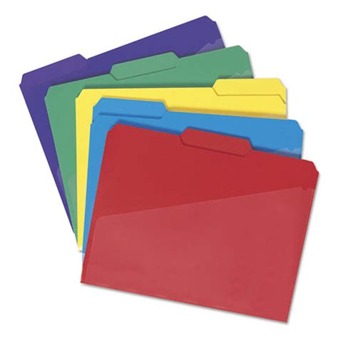 Poly Colored File Folder With Slash Pocket Ultimate Office