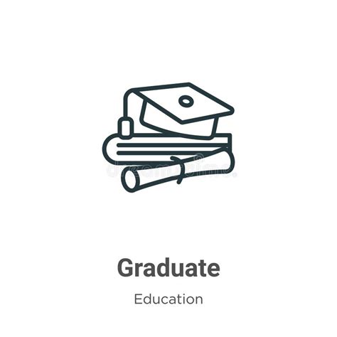 Graduate Cap Boy Outline Icon In Neon Style Elements Of Education