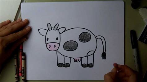 How To Draw A Cow Cartoon Drawing Tutorial Beginner