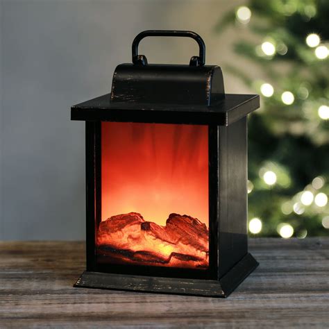 Small Faux Fireplace Led Lantern