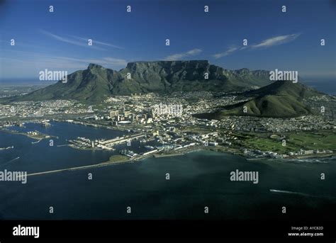 Aerial View Of Cape Town And Table Mountain South Africa Stock Photo