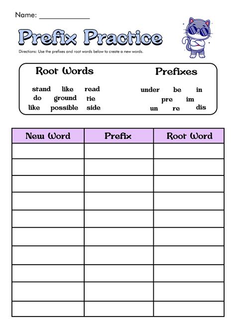 Prefix Suffix Root Words Worksheet