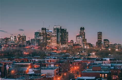 City Canada Lights Skycrapers Montreal Wallpapers Hd
