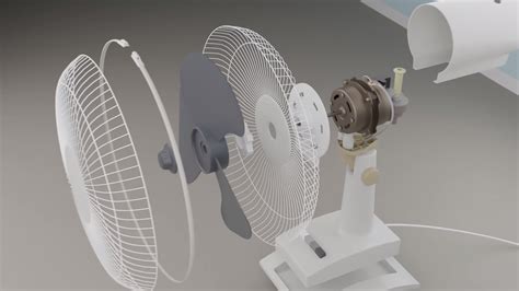 3d Animation Showing How An Oscillating Fan Works
