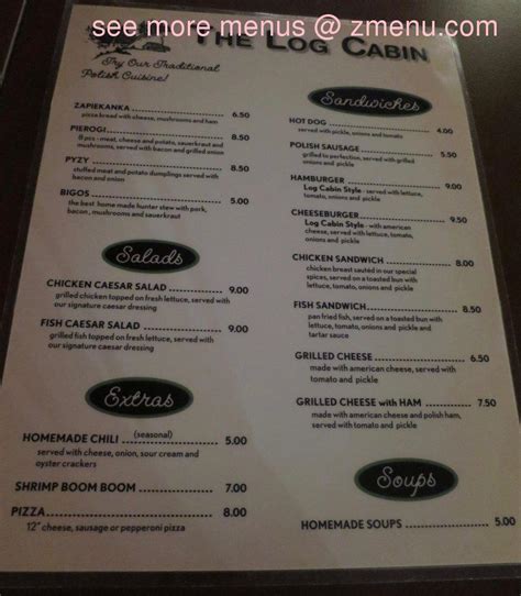 Online Menu Of Log Cabin Bar Restaurant Des Plaines Illinois 60016