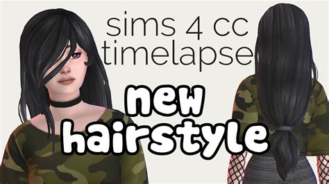 Sims 4 Cc Timelapse A Brand New Hairstyle From Scratch Youtube