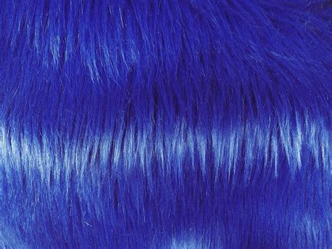 Solid Shaggy Fauxfake Fur Fabric Royal Blue Long Pile 60