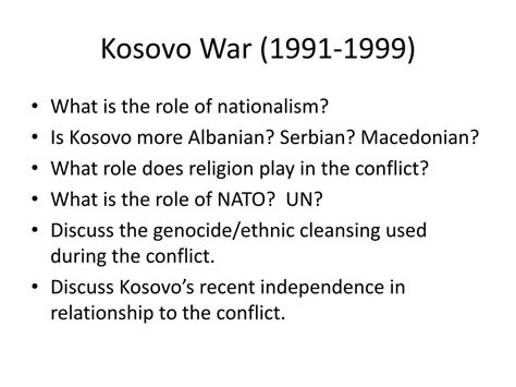 Ppt Kosovo War 1991 1999 Powerpoint Presentation Free Download