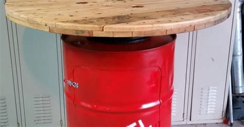 55 Gallon Drum Table Repurposed Barrel Bar Height 42 High 42