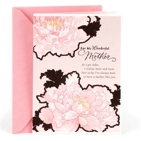 Hallmark Birthday Card For Mom Pink Flowers