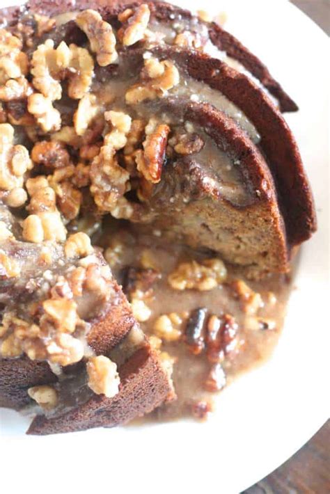 This recipe is soft and moist with tons of banana flavor. Banana Bundt Cake with Browned Butter Walnut Glaze - The Seaside Baker