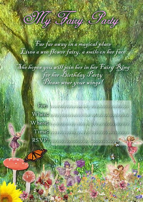 Free Kids Party Invitations Fairy Party Invitation Printables