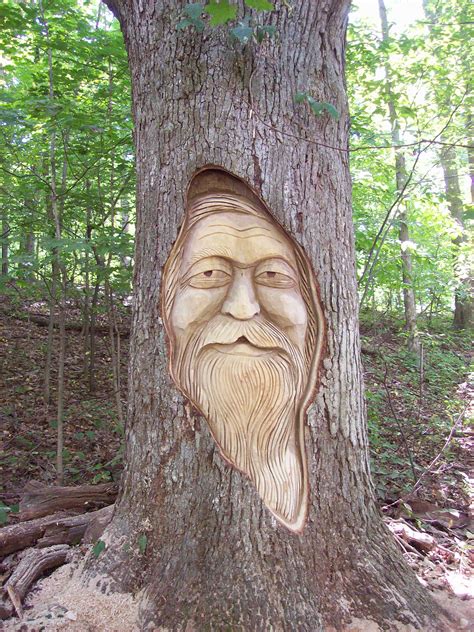 Pin By Francine Long On In My Fantasy Garden Wood Carving Faces Tree