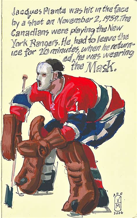 The Innovator Jacques Plante Moleskin Drawing By Vince