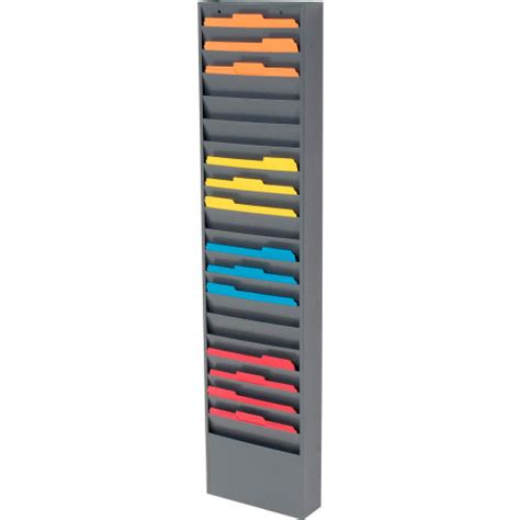 A filing cabinet (or sometimes file cabinet in american english) is a piece of office furniture usually used to store paper documents in file folders. 20 Pockets - Medical Chart Hanging Wall File Holder - Gray ...