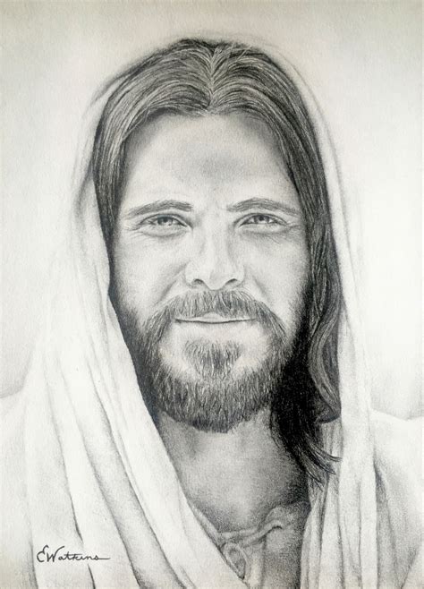 Jesus Christ Pencil Drawing Print Etsy Jesus Drawings Jesus Art