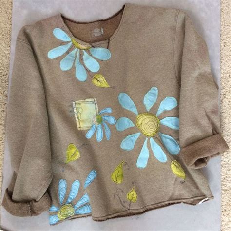 Upcycled Sweatshirt Fabric Scraps Free Motion Embroidery Upcycle