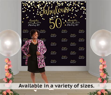 Fabulous 50 Birthday Personalized Photo Backdrop Milestone Photo
