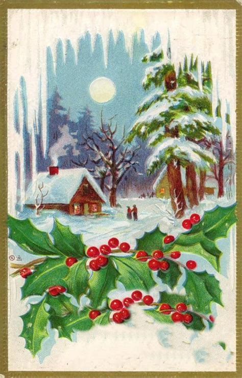 Free Victorian Christmas Cards With Winter Snow Scenes