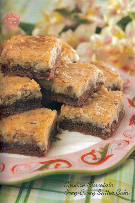 Prepare cake mix per box instructions. Piggy Wiggy Recipes: German Chocolate Ooey-Gooey Butter Cake