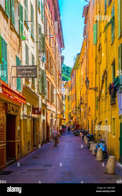 Nice France June 11 2017 People Are Strolling Through A Narrow