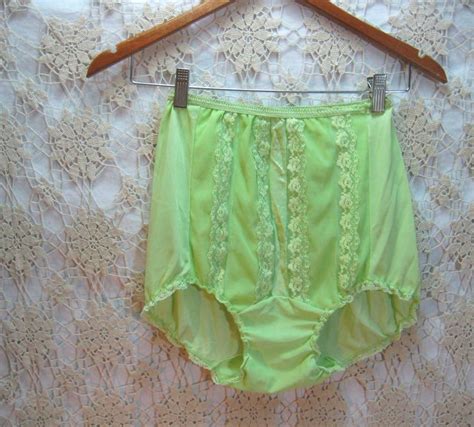 Nylon Vintage Panties 50s Green Sissy Lace Ruffle Panties