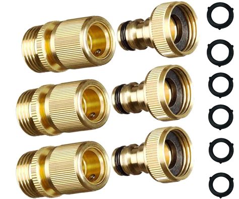 Buy Garden Hose Quick Connect Garden Hose Fittings 3 Pack Solid Brass