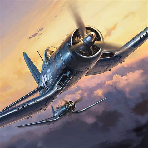 Chance Vought F U Corsair Wwii Plane Art Wwii Fighter Planes
