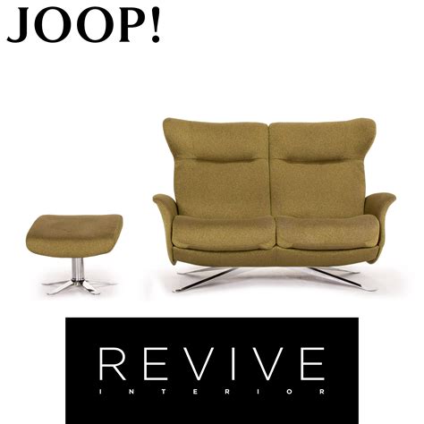 Das sofa besitzt eine manuelle verstellung des rückens für. Joop! Stoff Sofa Garnitur Grün Olivegrün 1x Zweisitzer 1x ...