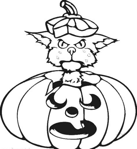 Halloween Cat Coloring Page - Coloring Home