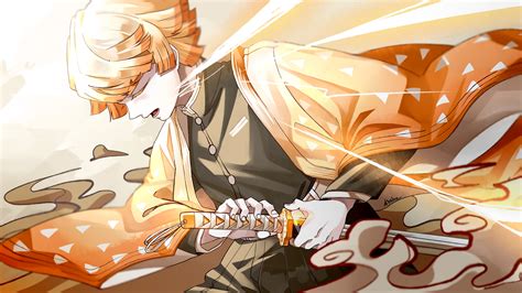 Demon Slayer Zenitsu Agatsuma With Sword K K Hd Anime Wallpapers Hd