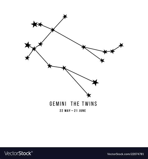 Zodiac Constellation Gemini Royalty Free Vector Image