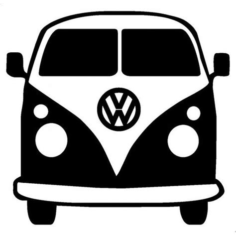 A Black And White Vw Bus Is Shown