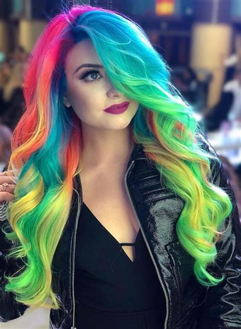 102 Cool Rainbow Hair That Is Worth Trying