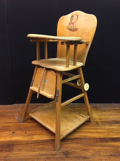 Check out our wooden high chair selection for the very best in unique or custom, handmade pieces from our furniture shops. Antique Solid Wood CONVERTIBLE High/Low High-chair w ...