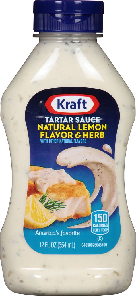 Kraft Natural Lemon Flavor And Herb Tartar Sauce 12 Fl Oz Bottle