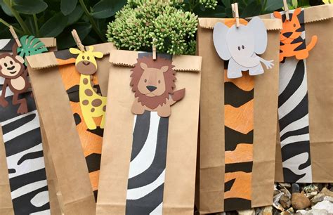 Childrens Party Bags Jungle Or Safari Theme Themed T Wrapping