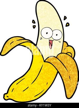 Cartoon Crazy Happy Banana Stock Vector Art Illustration Vector