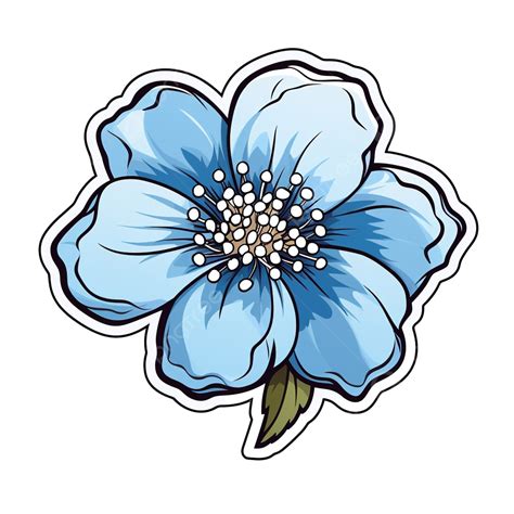 Etiqueta Engomada De La Flor Azul Png Pegatina Azul Rama Png Imagen Para Descarga Gratuita