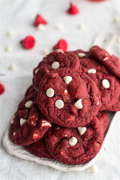 Red Velvet White Chocolate Chip Cookies Recipe White Chocolate Chip Cookies Cookie Recipes